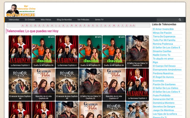 Screenshot of mastelenovelas.net