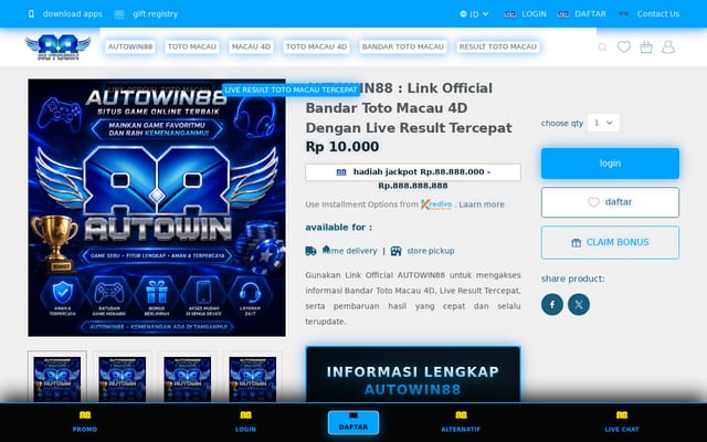 Screenshot of autowin88.com