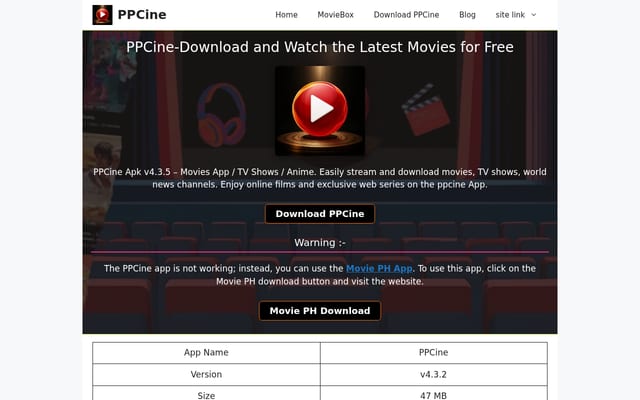 Screenshot of ppcine.in