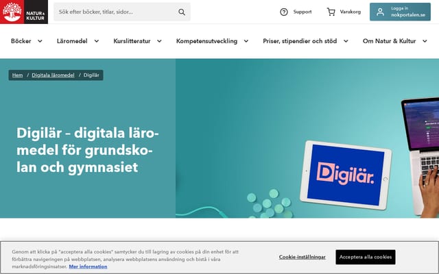 Screenshot of digilar.se