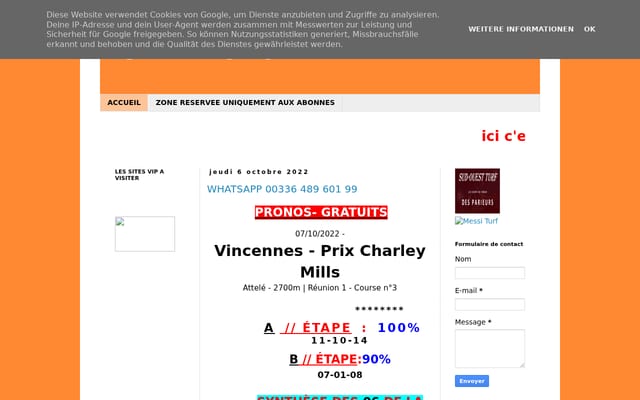 Screenshot of turf-victoire.blogspot.com