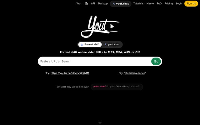 Screenshot of yout.com