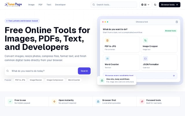 Screenshot of tunerpage.com