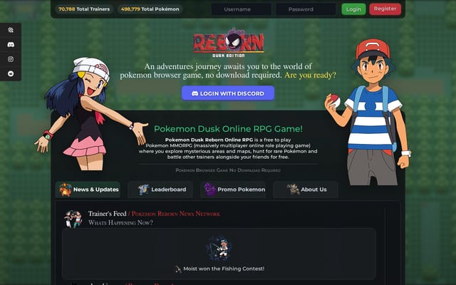 Screenshot of pkmnreborn.com