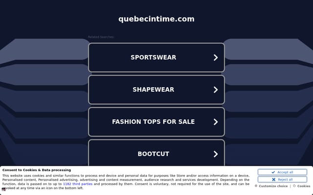 Screenshot of quebecintime.com