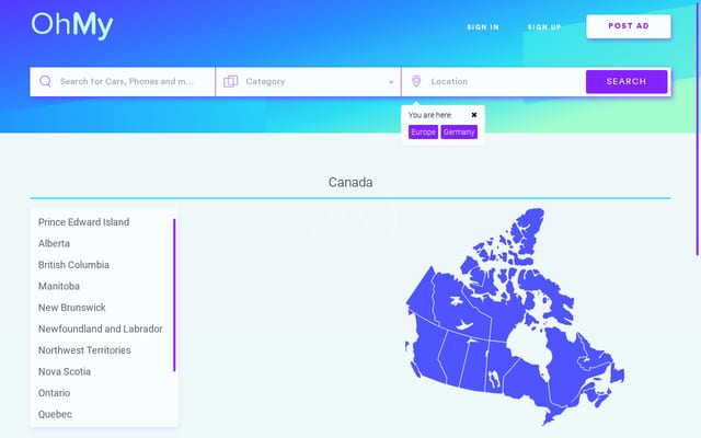 Screenshot of ohmy.ca