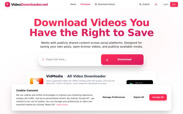 Screenshot of videodownloader.net