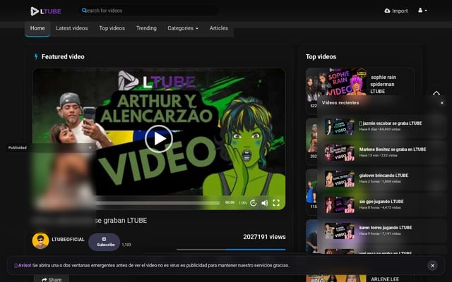Screenshot of ltube.us