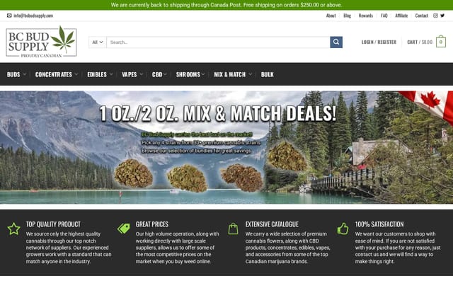 Screenshot of bcbudsupply.com