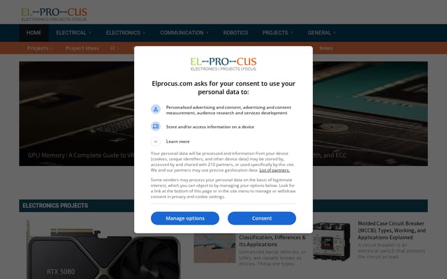 Screenshot of elprocus.com