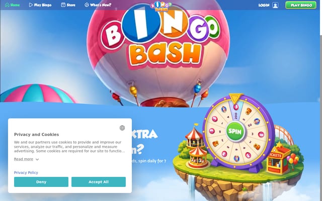 Screenshot of bingobash.com