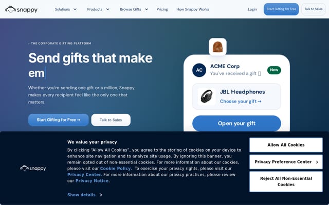 Screenshot of snappy.com