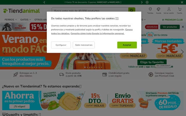 Screenshot of tiendanimal.es