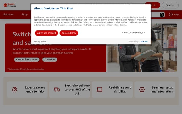 Screenshot of stapleslink.com