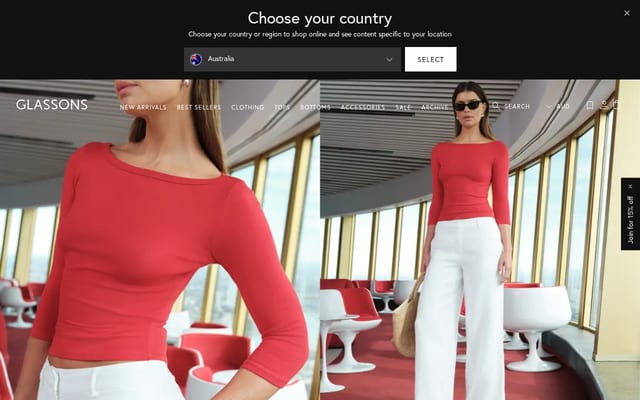 Screenshot of glassons.com