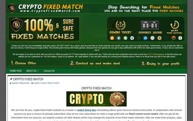 Screenshot of cryptofixedmatch.com