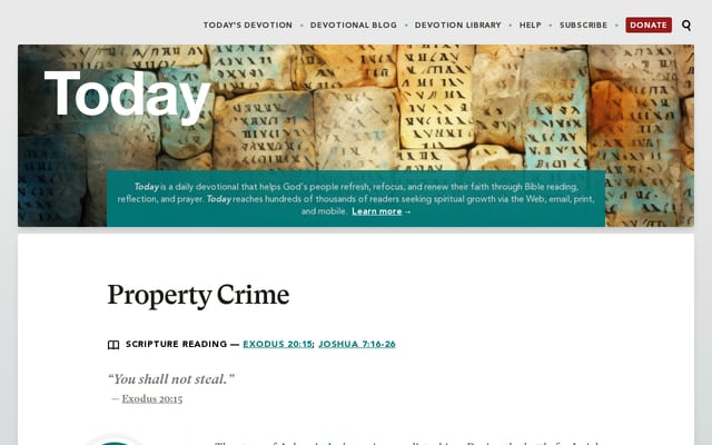 Screenshot of todaydevotional.com