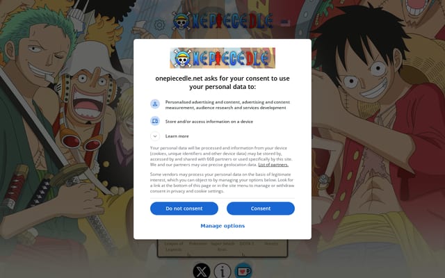 Screenshot of onepiecedle.net
