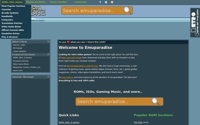 Screenshot of emuparadise.me