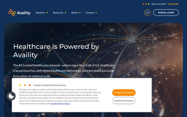 Screenshot of availity.com