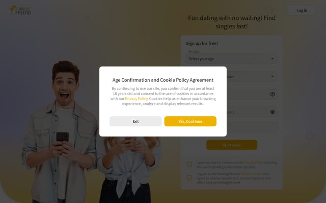 Screenshot of onenightfriend.com