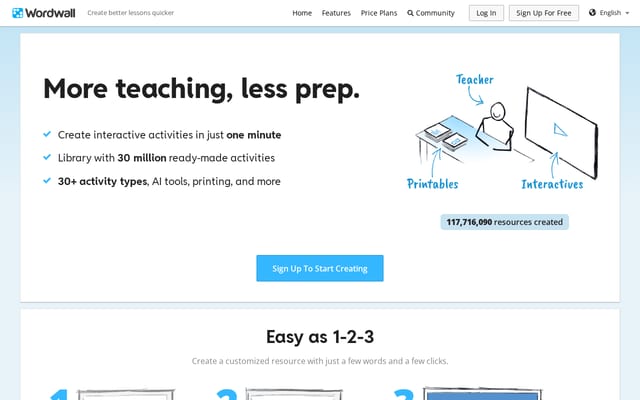 Screenshot of wordwall.net