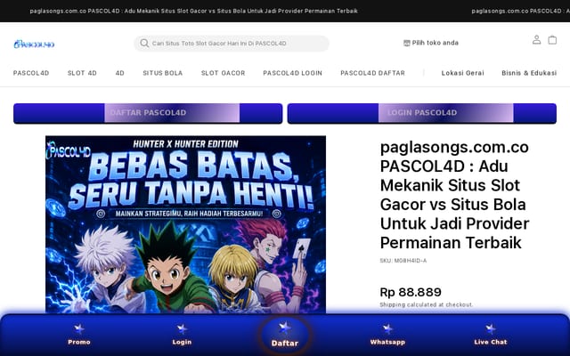 Screenshot of paglasongs.com