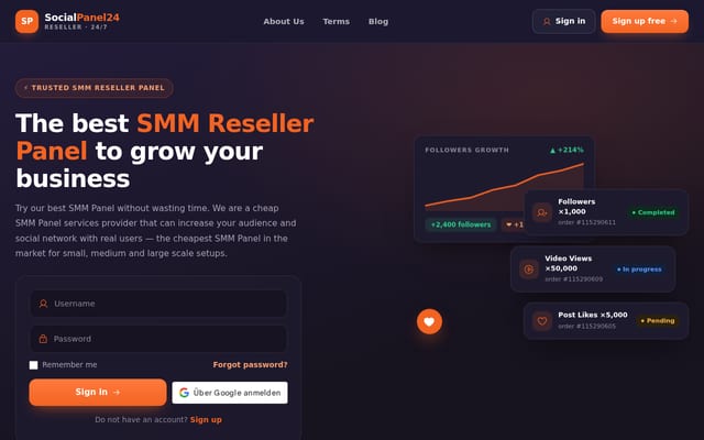 Screenshot of socialpanel24.com