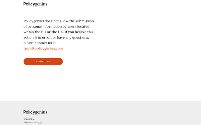 Screenshot of policygenius.com