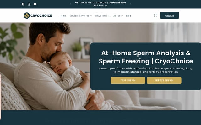 Screenshot of cryochoice.com