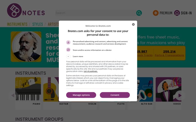 Screenshot of 8notes.com
