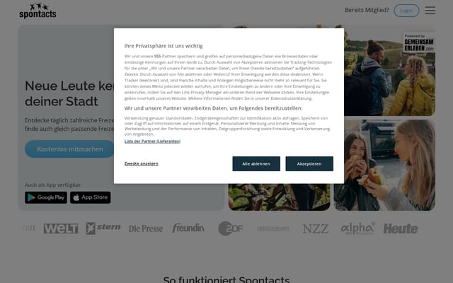 Screenshot of spontacts.com