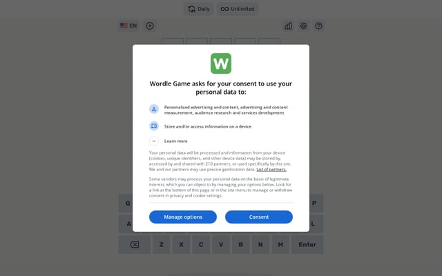 Screenshot of wordlegame.org