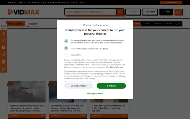 Screenshot of vidmax.com