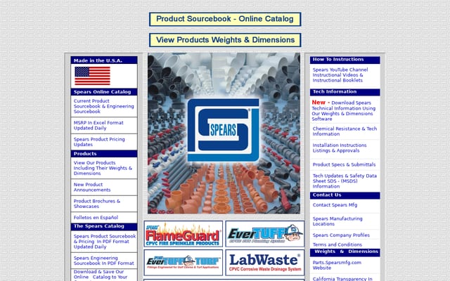 Screenshot of spearsmfg.com