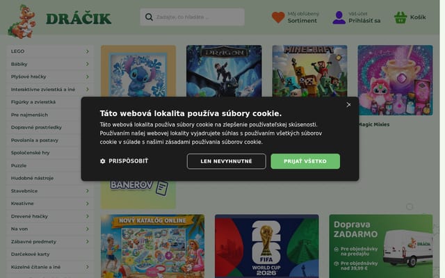 Screenshot of dracik.sk