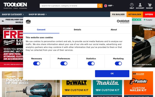 Screenshot of toolden.co.uk