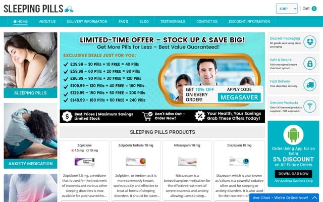 Screenshot of uksleepingpills.com