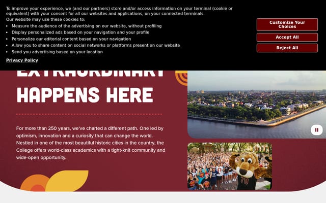 Screenshot of charleston.edu