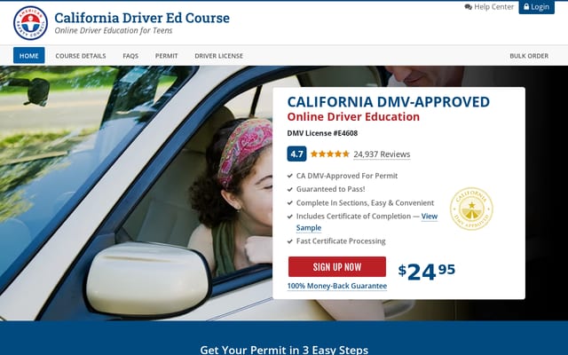 Screenshot of californiadriveredcourse.com