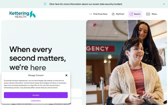 Screenshot of ketteringhealth.org