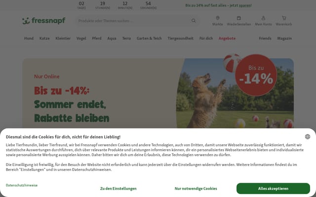 Screenshot of fressnapf.de