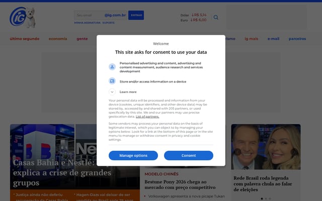 Screenshot of ig.com.br
