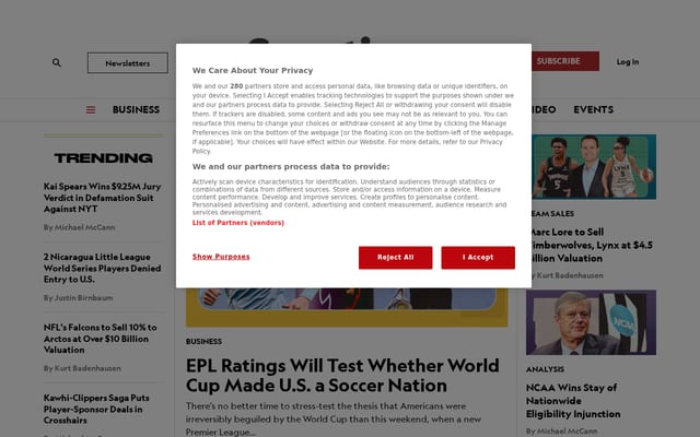 Screenshot of sportico.com