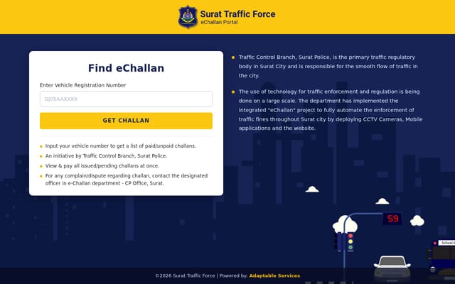 Screenshot of suratcitypolice.org