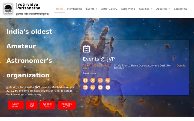 Screenshot of jvppune.in