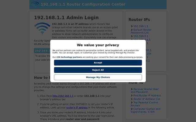 Screenshot of 192-168-1-1ip.mobi