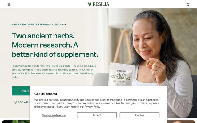 Screenshot of resilia.shop