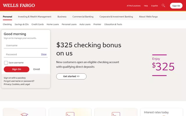 Screenshot of wf.com