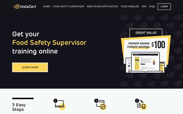 Screenshot of instacert.com.au